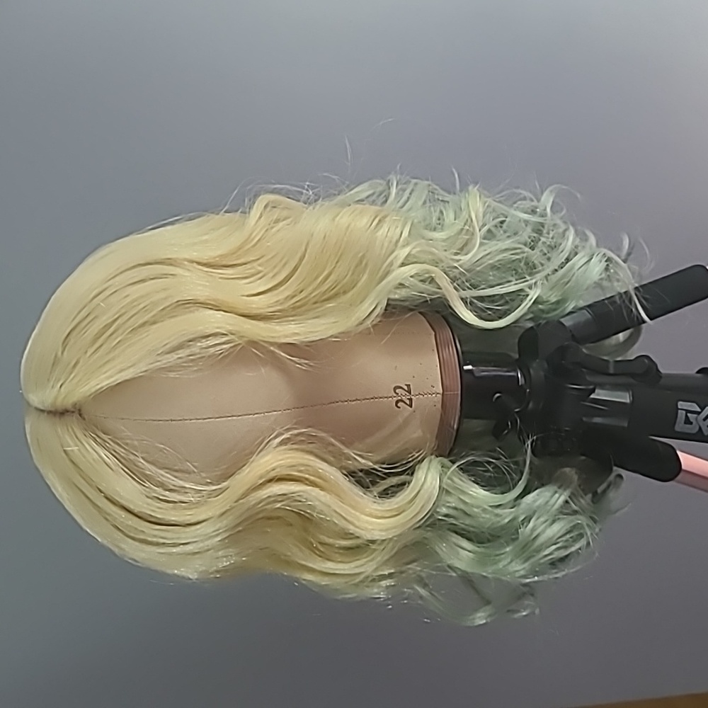 Custom dyed Synthetic blonde wig